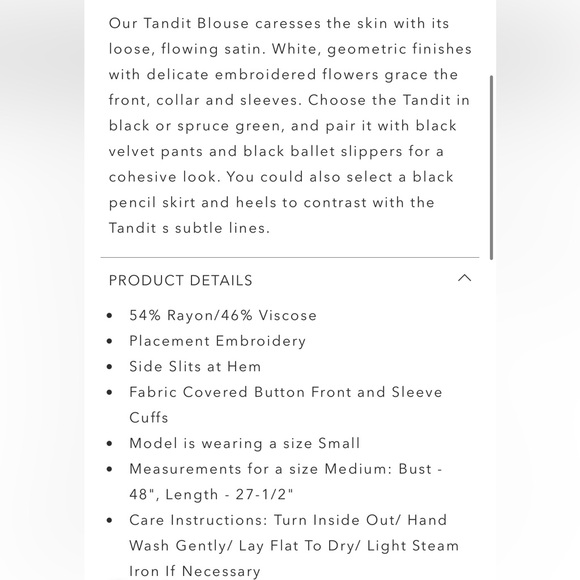 Johnny Was Tandit Blouse Black Embroidered Top - Picture 13 of 14